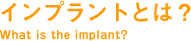 インプラントとは？ What is the implant?